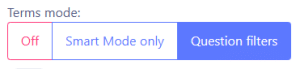 Question filters for Terms.