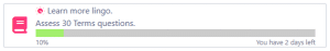 Terms goal: answer 30 questions.